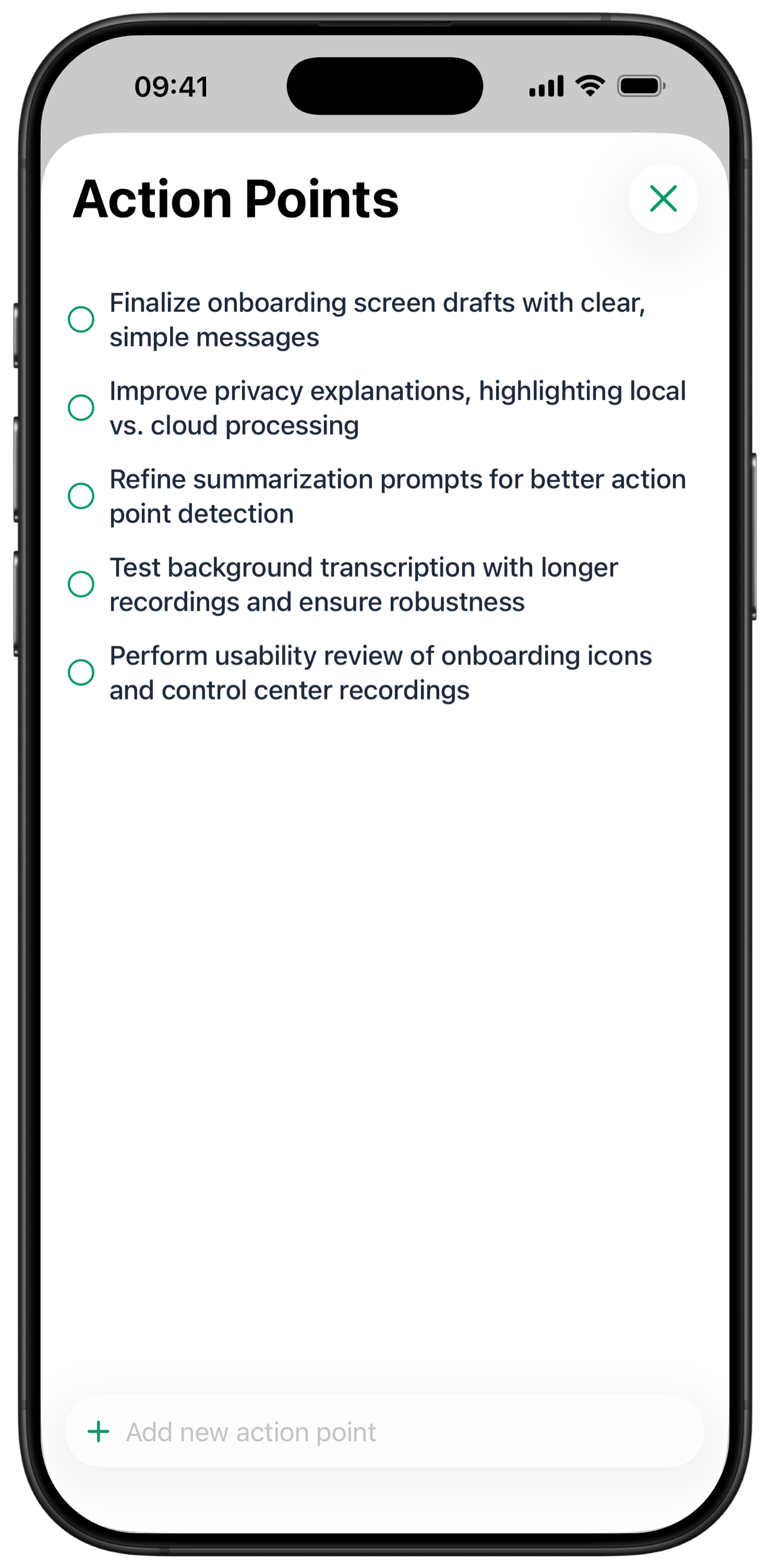 Nota action points preview
